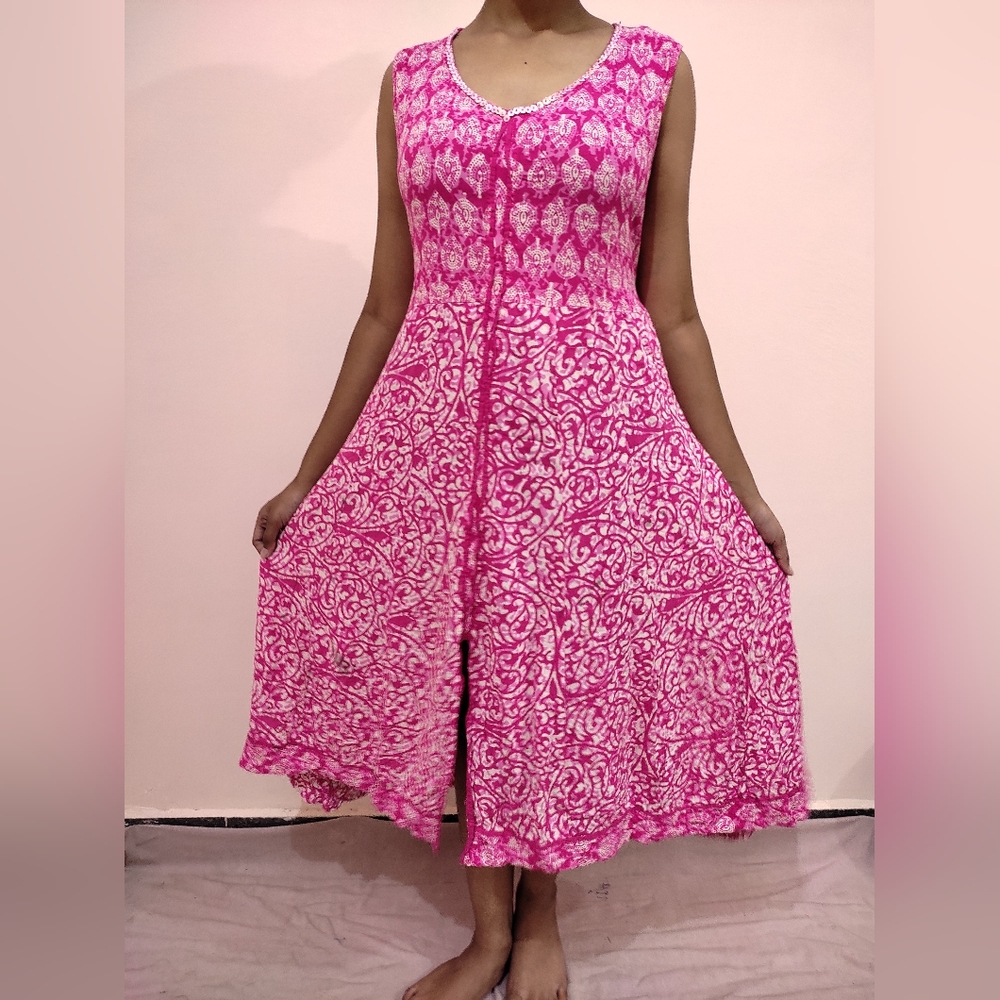 💜💜💜Srishti pink cotton indo western dress - Picture 3 of 7